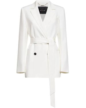 Kiton Double-Breasted Belted Jacket - White