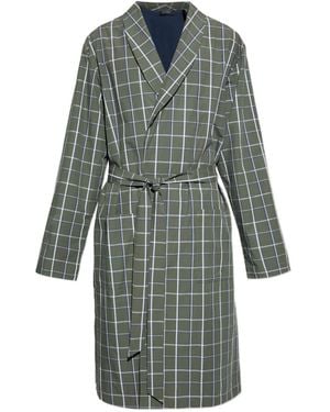 Hanro Vestaglia A Quadri Con Cintura - Grigio
