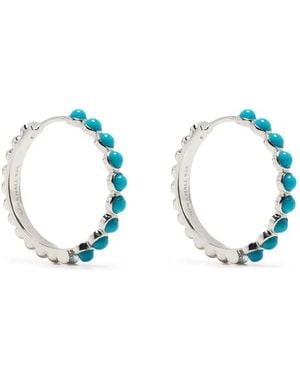 Dower & Hall Medium Azure Huggie Hoops - Blue