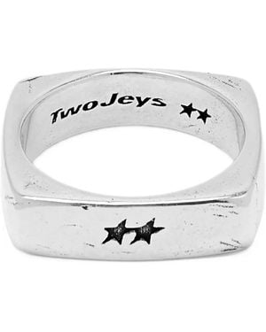 Twojeys Single Geometry Ring - White