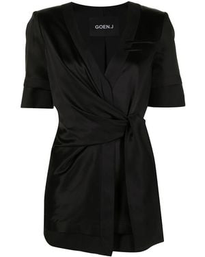 Goen.J Inside-Out Short Wrap-Blazer - Black