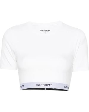 Carhartt Script Logo-Underband Cropped T-Shirt - White