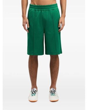 Palm Angels Back Curved Logo Track Shorts - Green