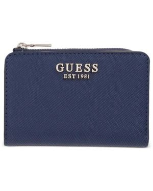 Guess Logo Zip Wallet - Blue