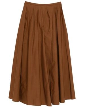 forte_forte Pleated Midi Skirt - Brown