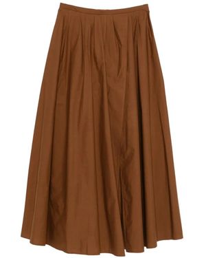 forte_forte Pleated Midi Skirt - Brown