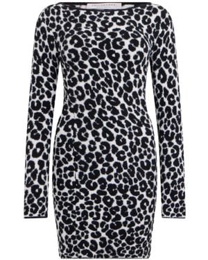 Philosophy Di Lorenzo Serafini Animal-Print Long-Sleeve Mini Dress - White