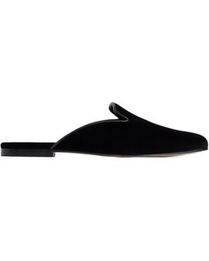 12 STOREEZ Mules De Terciopelo - Negro