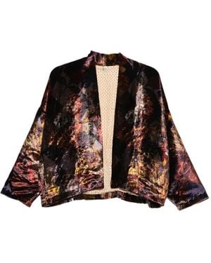 Yavi Veste À Fleurs - Marron