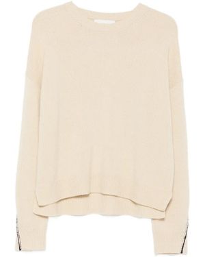 Bompard Round-Neck Sweater - Natural