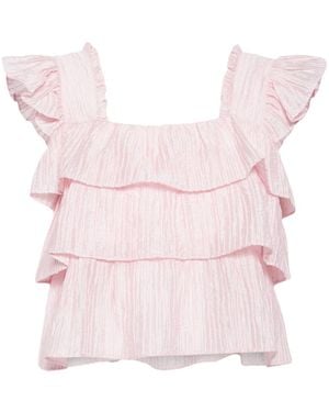 B+ AB Blusa con detalle de volantes - Rosa