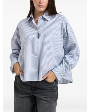 Weekend by Maxmara Striped Chest-Pocket Shirt - Blue