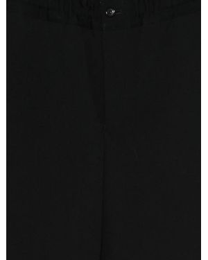 COMME DES GARÇON BLACK Elasticated-Waist Wool Trousers - Black