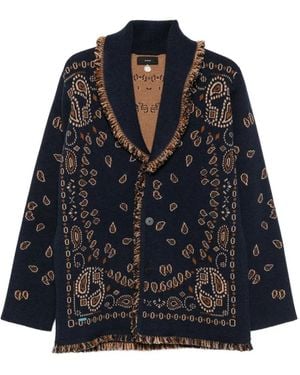 Alanui Paisley-Jacquard Cardigan - Blue