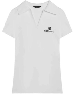 Balenciaga Camiseta Con Logo Estampado - Blanco