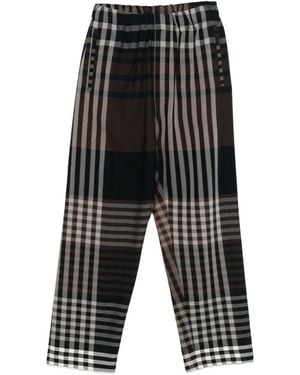 Phisique Du Role Checked Elastic-Waist Trousers - Black