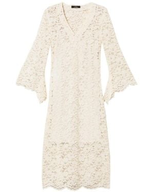 Twinset Laced Flared Midi Dress - White