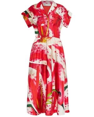 Tory Burch Graphic-print midi dress - Rot