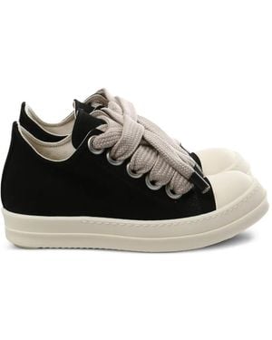 Rick Owens Jumbolace Canvas Denim Trainer - Black