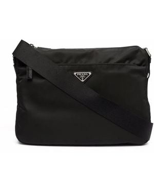 Prada Triangle Logo Shoulder Bag - Black
