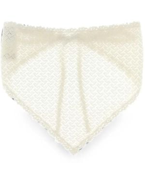 THE GARMENT Crochet-Knit Rear-Tie Bandana - White