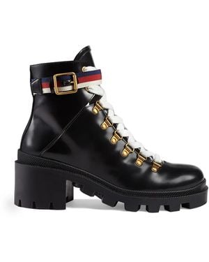 Gucci Ankle Boot With Sylvie Web - Black