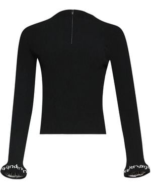 Alexander Wang Black Knitted Sweater With Logo Detail
