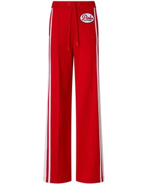 Pinko Logo-Appliqué Track Shorts - Red