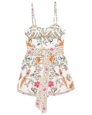 FARM Rio Linnen Romper - Wit