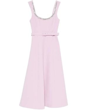 Rebecca Vallance Yolanda Crystal-Embellished Belted Midi Dress - Pink