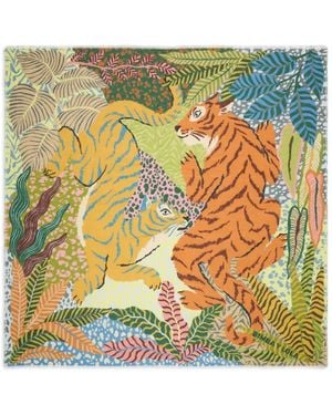 Bimba Y Lola Wild Tiger-Print Scarf - Green