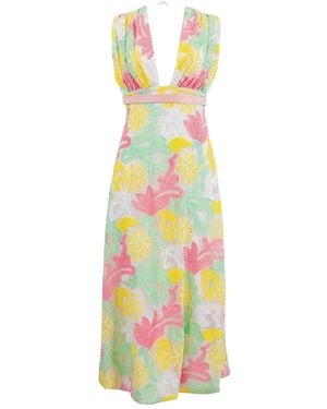 Markarian Aura Floral-Lace Midi Dress - White