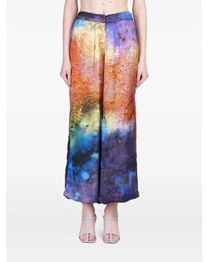 Yavi Abstract-Print Pants - Blue