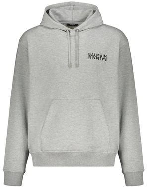 Balmain Logo Hoodie - Grey