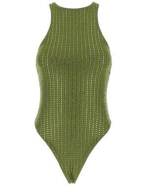 VENUJA Rhinestone-Embellished Swimsuit - Green