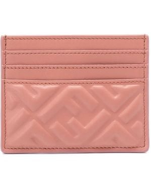 Fendi Quilted-Logo Cardholder - Pink