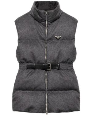 Prada Loden Down Vest - Grey