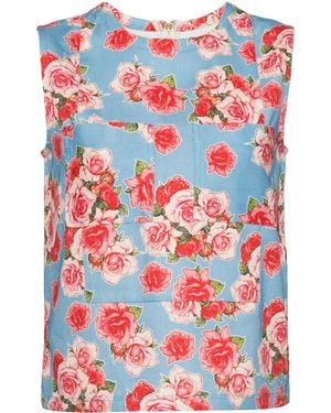 Bambah Rose Denim Top - Red