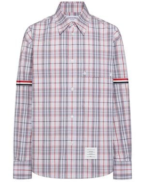 Thom Browne Geruit Overhemd - Wit