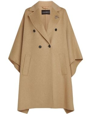 Karl Lagerfeld ダブルブレスト ケープ - ナチュラル