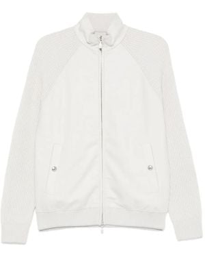 Eleventy Paneled Bomber Jacket - White