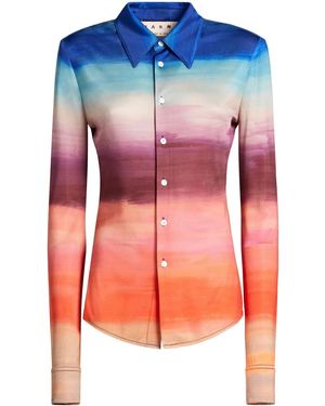Marni Stretch Viscose Shirt - Blue