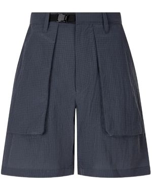 Studio Tomboy X Short Cargo À Motif Grille - Bleu