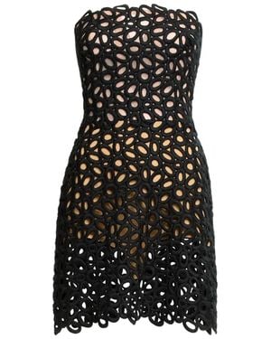 Elie Saab Macramé Mini Dress - Black