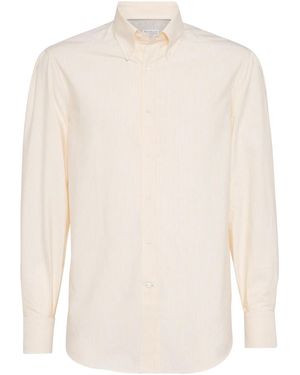 Brunello Cucinelli Camicia A Righe - Bianco