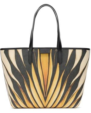 Roberto Cavalli Ray Of Tiger-Print Logo-Patch Tote Bag - White