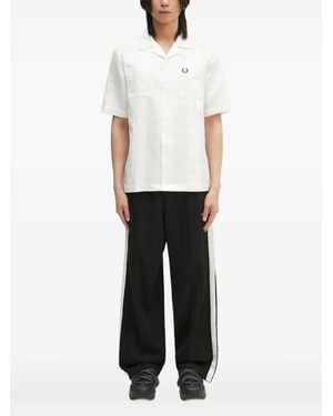 Fred Perry Logo-Embroidered Shirt - White