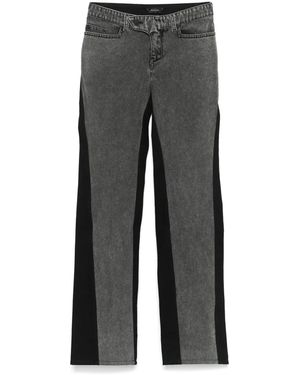Mugler Bi-colour Straight Organic Denim Jeans - Grey