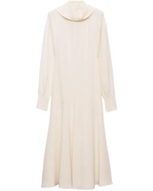 Prada Silk Midi Dress - Natural