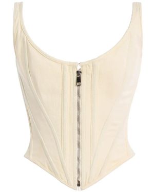 Wiederhoeft Zip-Front Corset Top - White